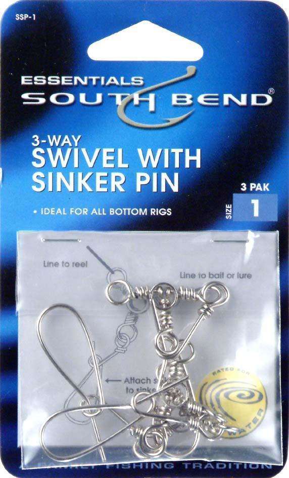 South Bend 3 Way Swivel w/Sinker Pin - Ideal For Sinker/Dual Line Or ...