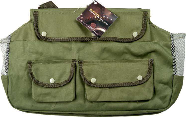 South Bend Green Super Creel Bag 20 X 12.5 - Self-Closing Spring Loaded  Top