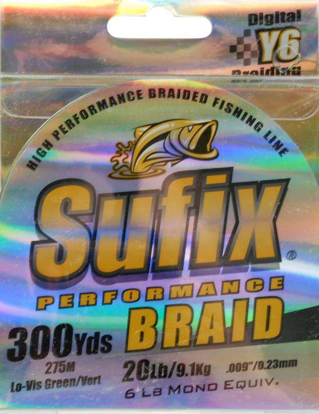 Sufix Performance Braid - Lo-Vis Green 40 lb Test - 100 yards Fishing Line