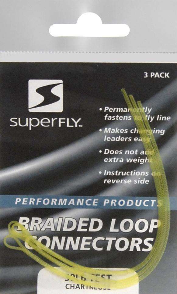 Superfly Chartreuse Braided Loop Connectors - Permanently Fastens To Fly  Line, etc