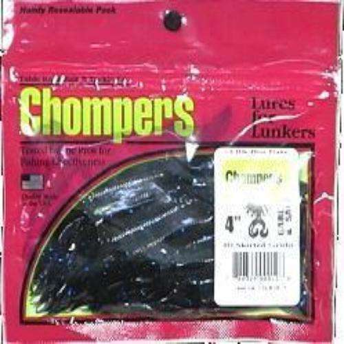 Chompers Twin Tail Grub, Black/Blue