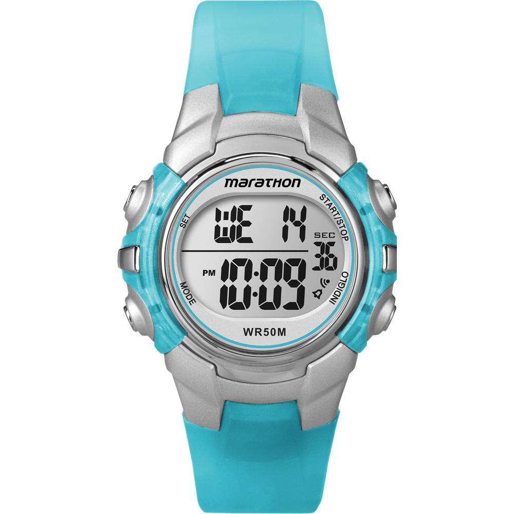 Timex Marathon Digital Watch Mid Size Light Blue - Water Resistant To ...