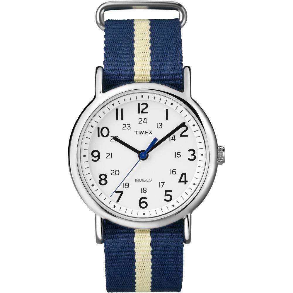 Timex Navy/tan Weekender Slip Through Full-size - 30 Meters Water