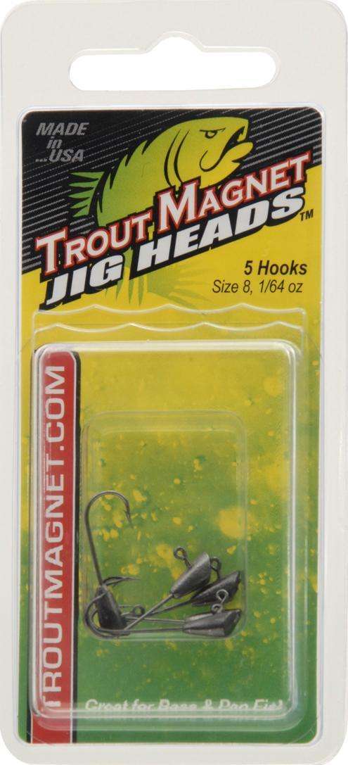 Trout Magnet Black Jig Heads Hooks 5 Pack 1/64 Ounce Size 8 - USA