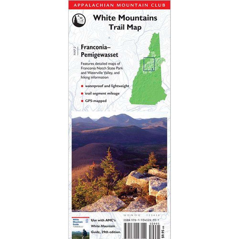 White Mountains Trail Map - Waterproof And Lightweight, Trail Segment ...