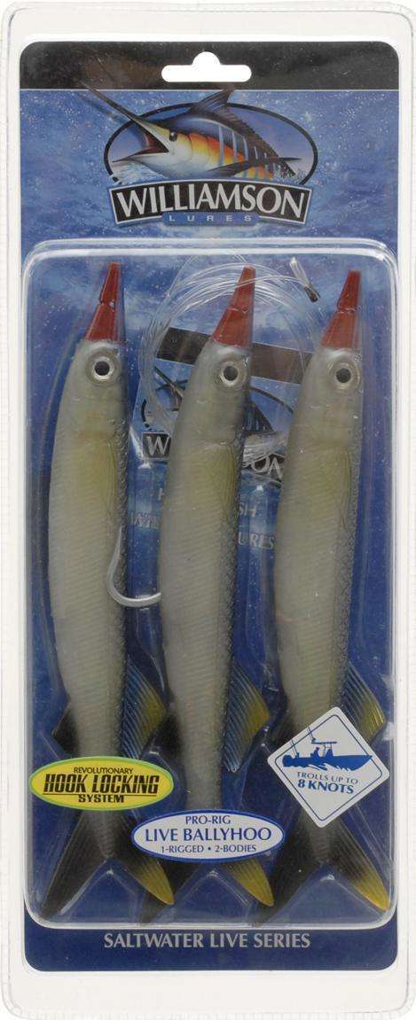Williamson Natural Live Ballyhoo Lure 3 Pack - Life-like Swimming Action at  OutdoorShopping