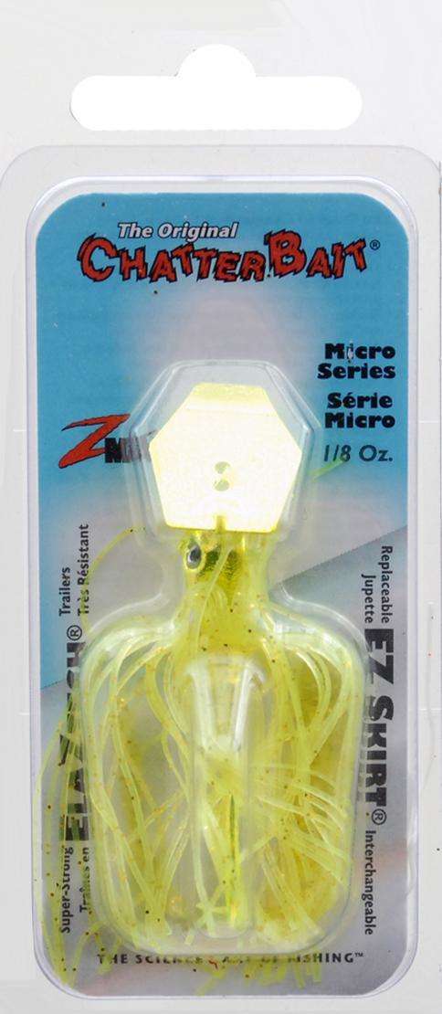 Z-Man Micro Chatterbait, Chartreuse White, 1/8-Ounce
