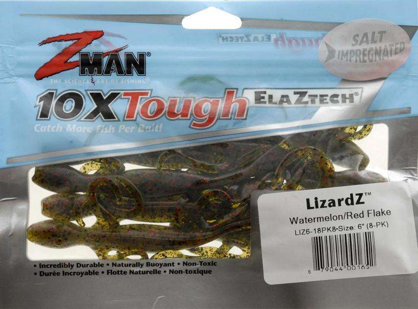 Z-Man Pumpkin Chartruese Lizard Tail Fish Bait 8 Pack 6'' - Ideal For Texas  Rig