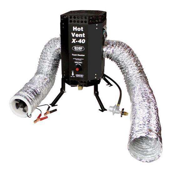 Zodi X-40 Hot Vent Tent Temperature Control Heater - Features 12 Volt