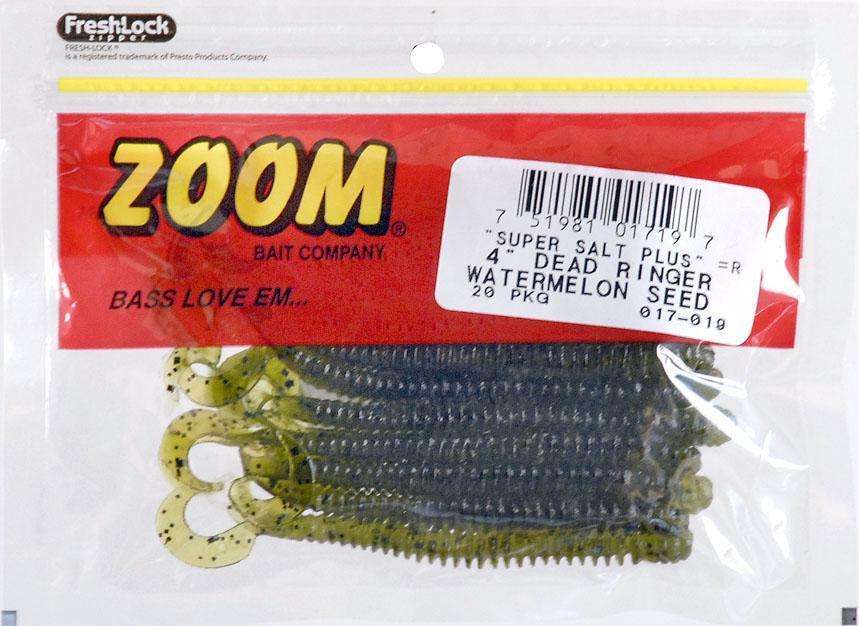 Zoom Watermelon Seed Super Salt Plus Dead Ringer Bait 20 Pack 4'' - Fising,  etc